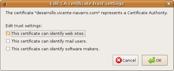 Firefox: Certificate Settings